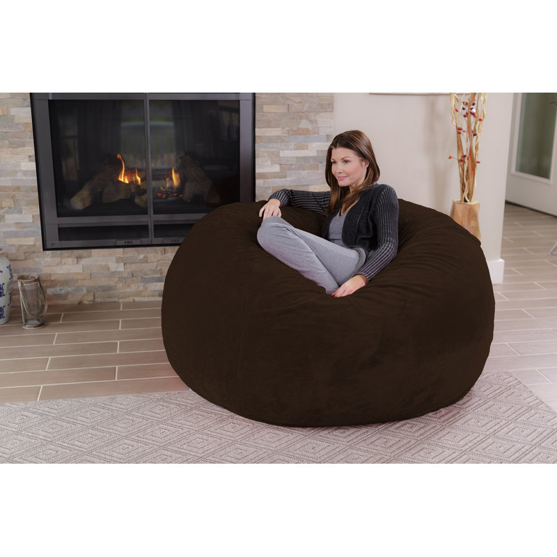 Fauteuil à billes - Fauteuil à billes rond rembourré en mousse à mémoire de forme avec housse amovible et lavable à la machine - Fauteuil à billes avec housse en microfibre douce - Plusieurs tailles et plusieurs tissus lavables à la machine