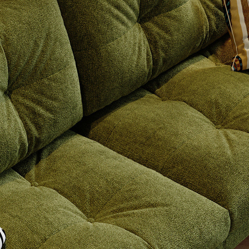 Coussin en chenille vert, H 36,61 po x l 102,36 x P 36,22 po