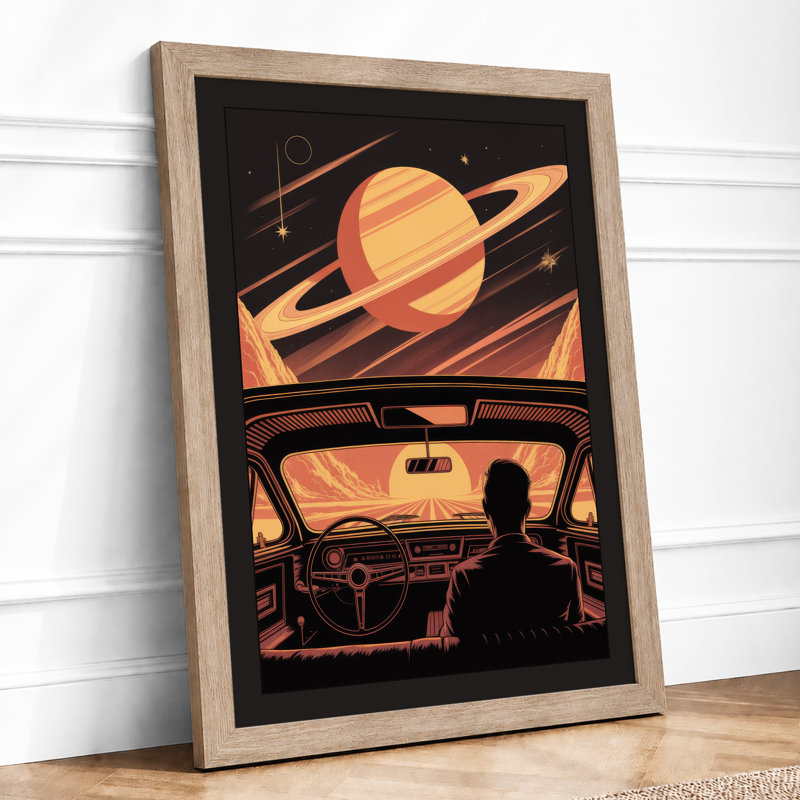 Cosmic Drive Retro - Framed Print, A1 - 84.1 x 59.4 cm, Oak
