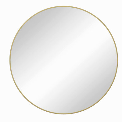 Wall Mirror 48 Inch Oversized Big Size Gold Circular Mirror Metal Framed Mirror Round Vanity Mirror Dressing Mirror, for Bathroom, Living Room, Bedroom Wall Decor