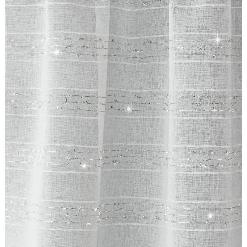 Lima Sheer Curtain Panel Pair, 140cm Width x 183cm Drop, Silver