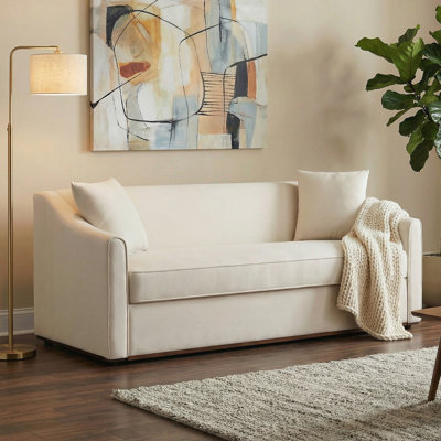 75.78" Sofa Couch Upholstered Sofa With Throw Pillows