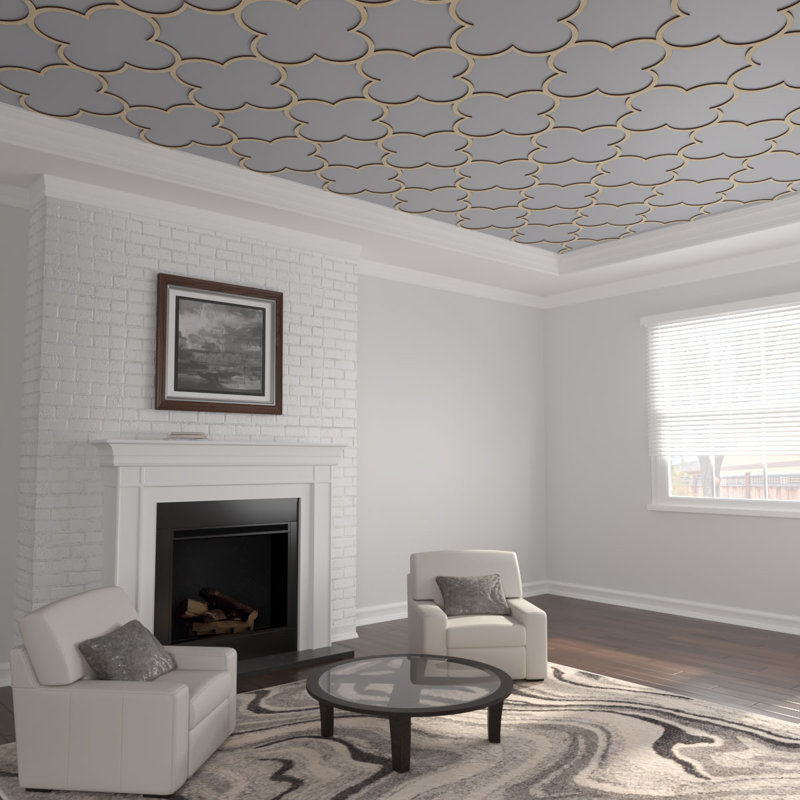 Très grands panneaux de plafond décoratifs Woodall, l 33 po x H 33 po x T 3/8 po, chêne blanc, 33" H x 33" W x 0.375" D