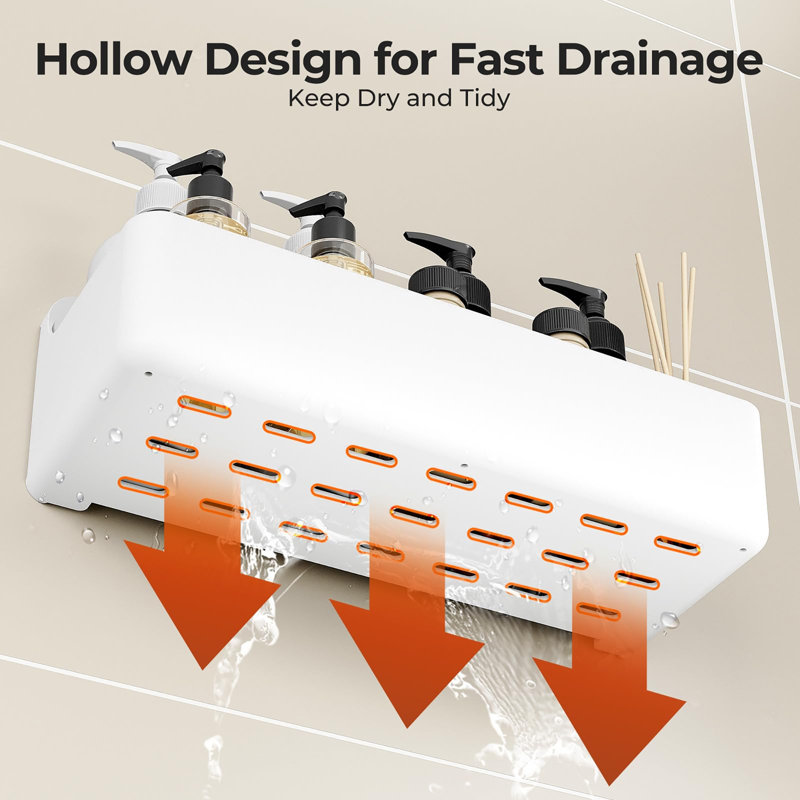 Adhesive Shower Caddy, White