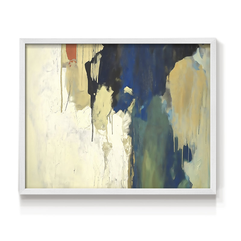 Abstrait, série XIX, reproduction encadrée, H 22 po x l 28 po, Blanc