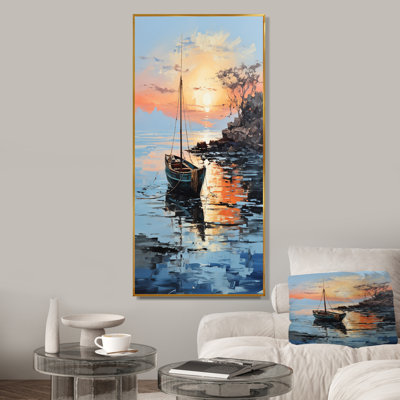 «Lake Fishers Boat Twilight II» - art mural bateau côtier