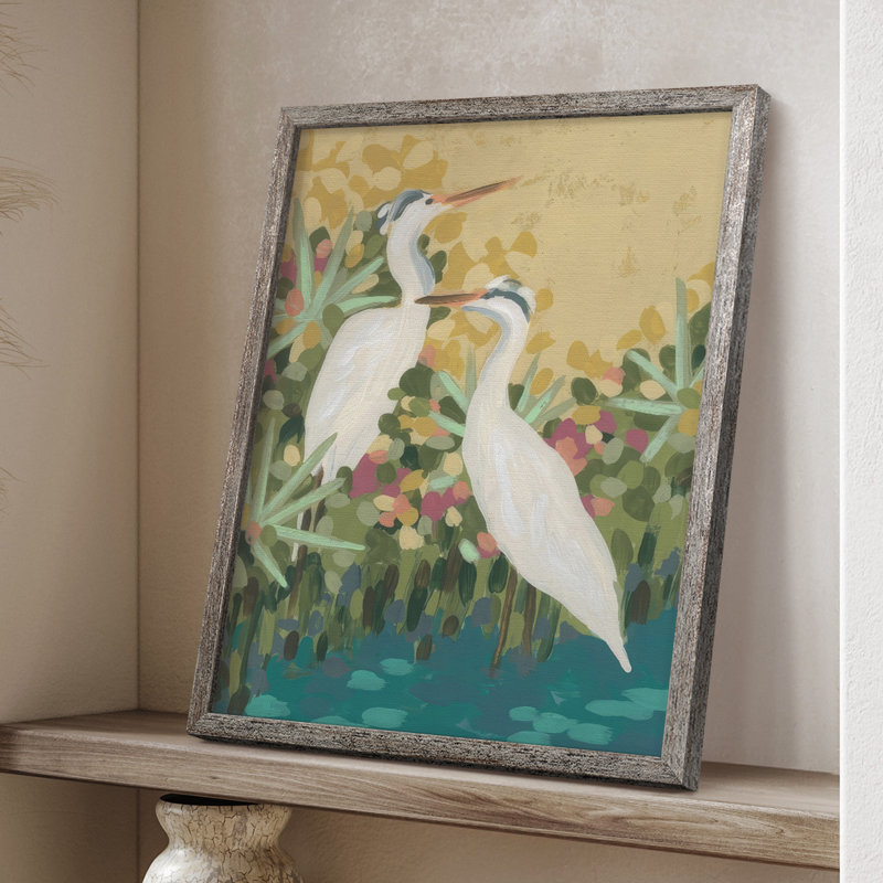 Heron Lagoon I Framed Print - Solid Wood