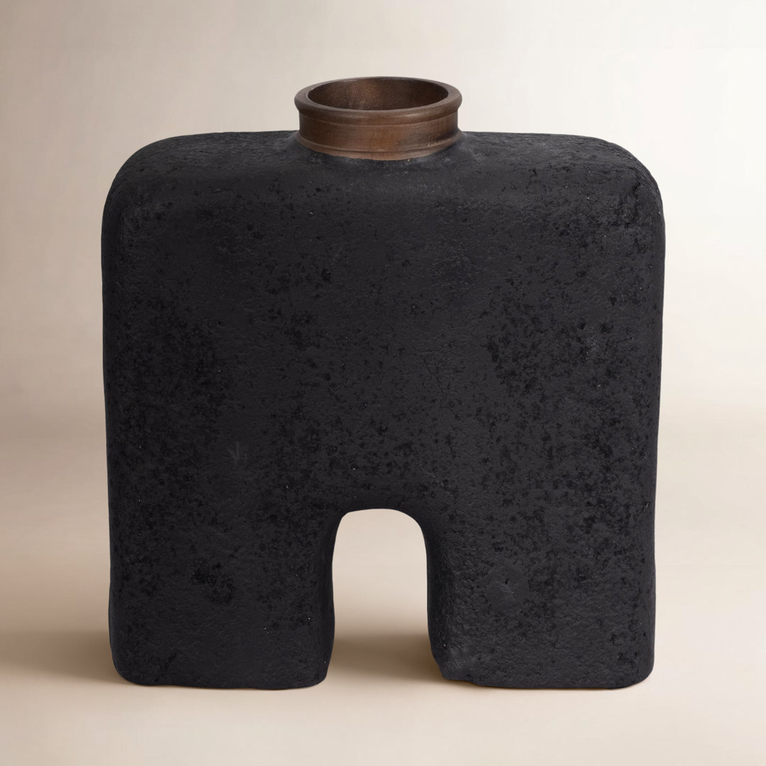 Decorative Pottery and Ecomix Vase with Modern Sculptural Design and Unique Rectangular Cut-Out Shape for Contemporary Stylish Accents. Joss & Main 