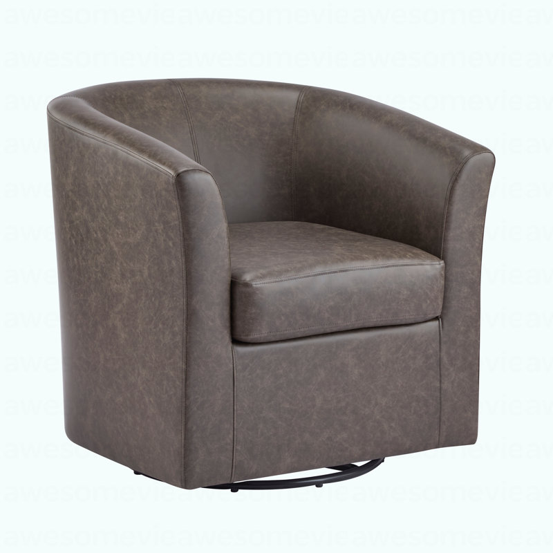 Fauteuil demi-tonneau rotatif Modern, Marron foncé