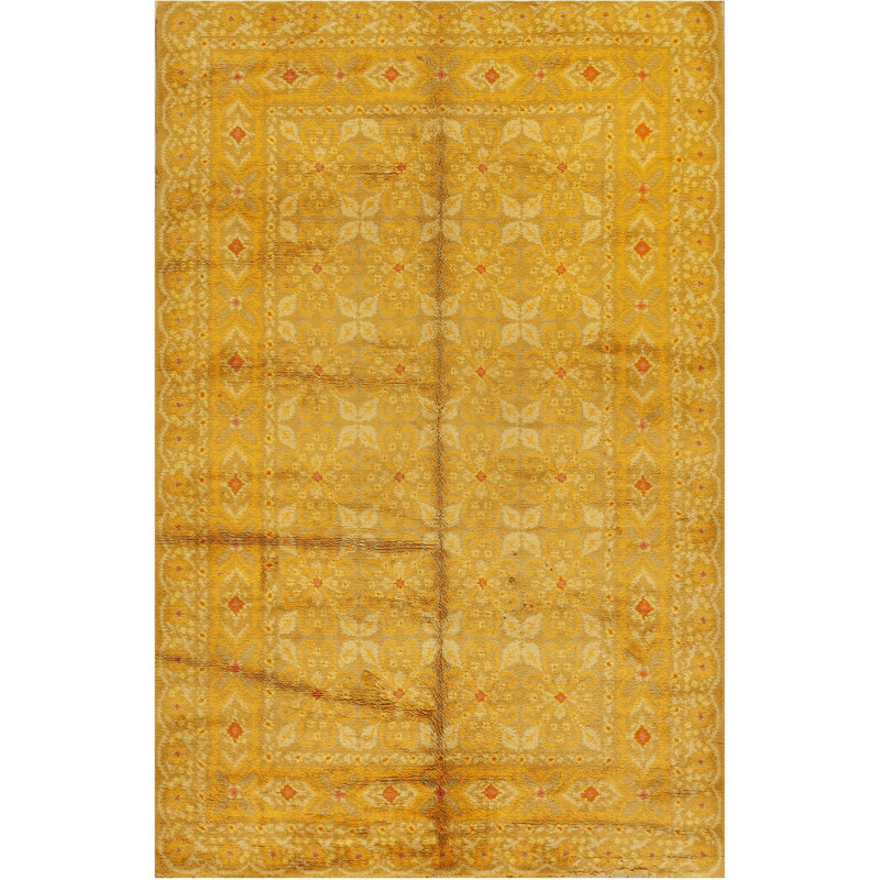 Antique Spanish Carpet Spanish Allover Geometric Knotted Rug