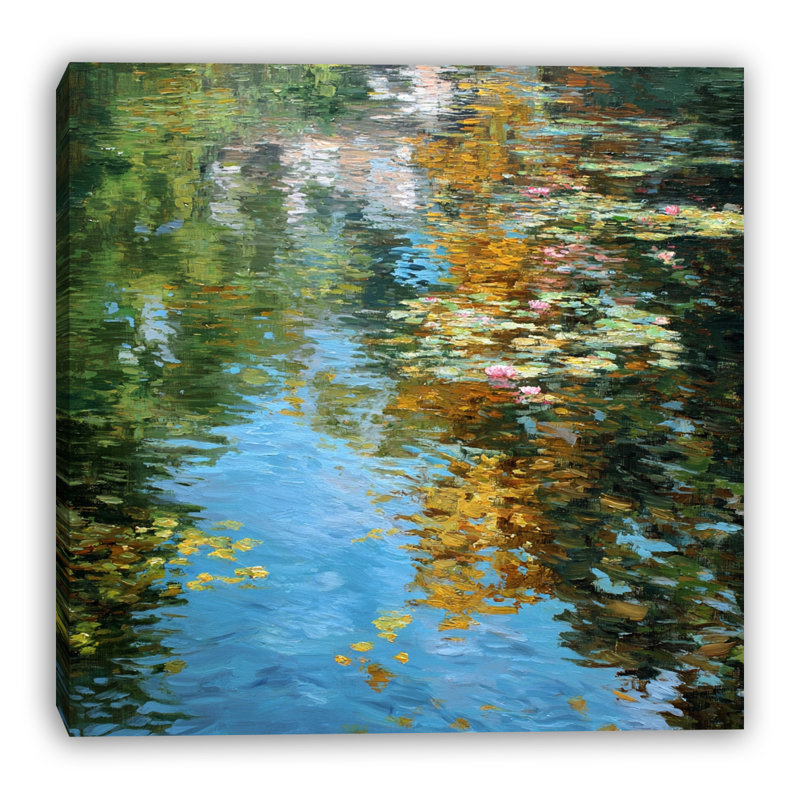 «Autumn Water Reflections», art mural sur toile tendue, H 40 po x l 40 po x P 1,5 po
