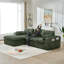 Canapé modulaire moderne avec repose-pieds, tissu vert
