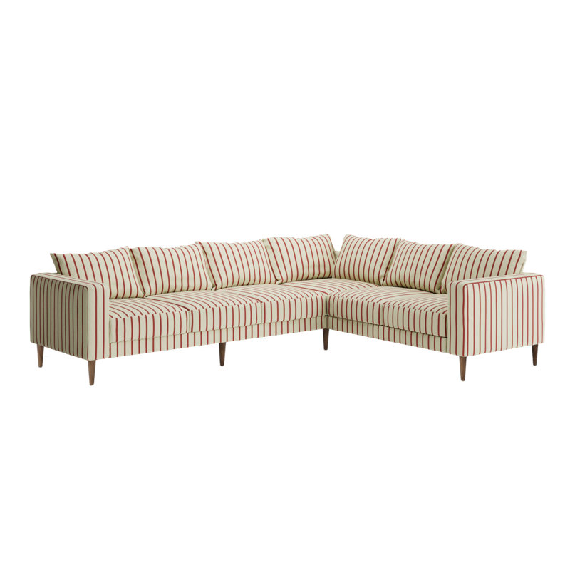 Canapé modulaire 6 places Essential, Brick Striped Hemp Blend, Dark Brown