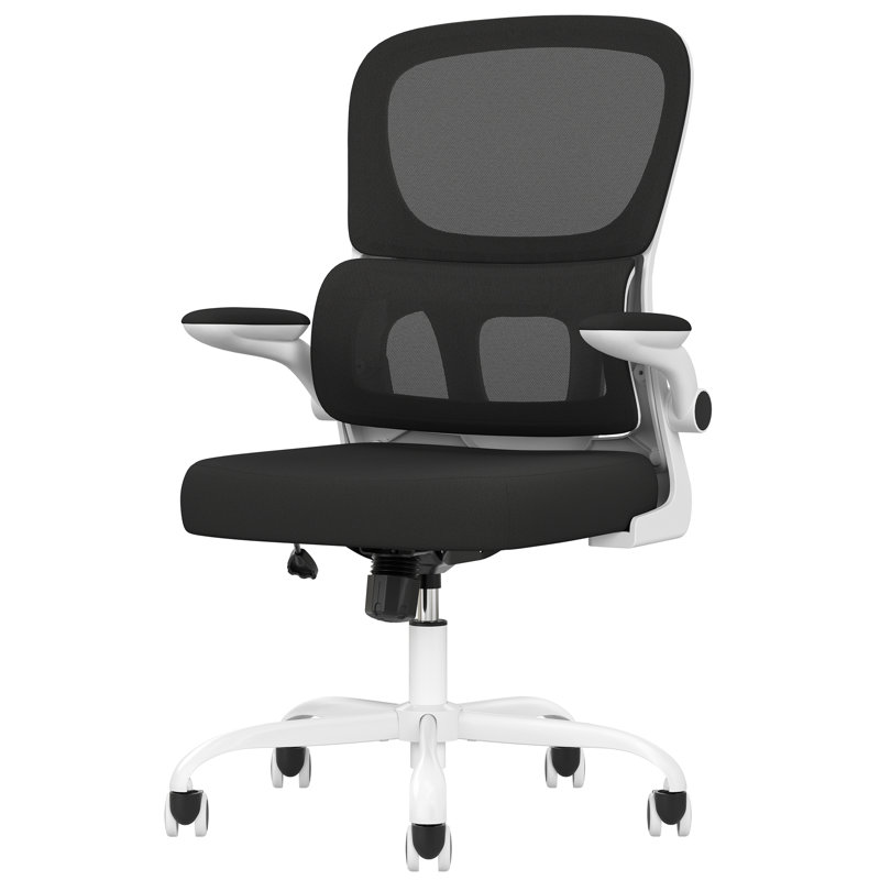 Ergonomic Home Office Mesh Task Chair Computer Chair, Black, White