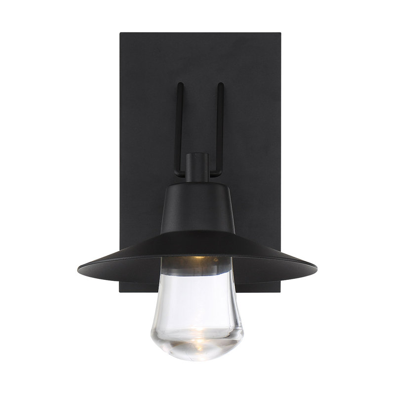 Suspense Integrated LED Outdoor Wall Lantern, 17" H x 13.5" W x 15.375" D, Black