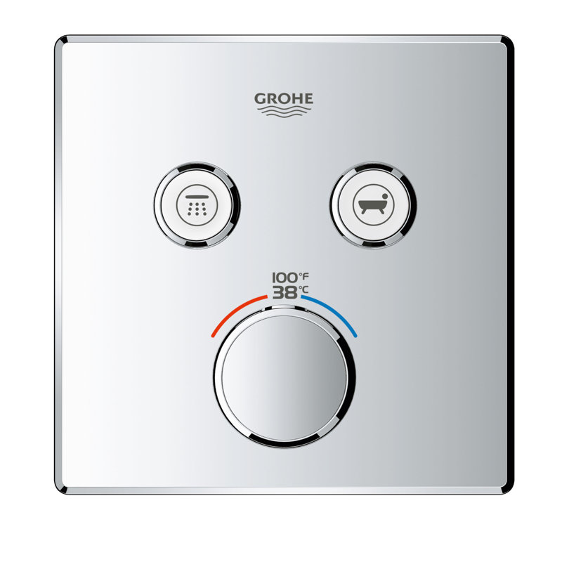 Garniture thermostatique Grohtherm® SmartControl à double fonction avec module de commande, Chrome étoilé