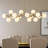 Mandre 16-Light Modern Sputnik Linear Chandelier, Brushed Gold Statement Globe Pendant for Dining Room or Kitchen Island