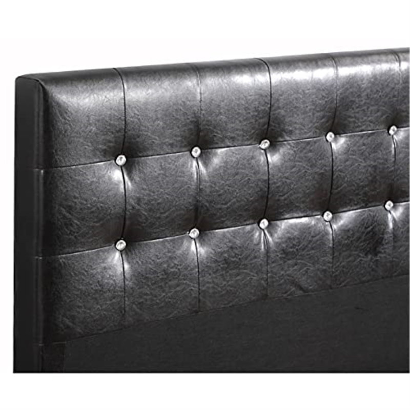 Max Vegan Leather Standard Bed, Black, King