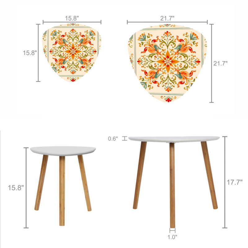 Ensemble de 2 tables basses gigognes Triangle
