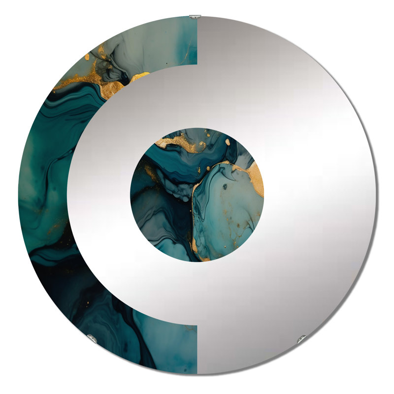Tzion - Miroir mural demi-cercle, 23,6 po x 23,6 po