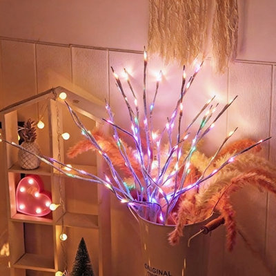 Battery Operated LED Lighted Willow Branch Vase Filler - Fine Twig Decor for Home & Party Decoration