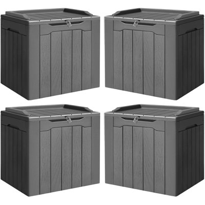Boîte de rangement verrouillable 30 gallons imperméable et résistante aux rayons UV (ensemble de 4)