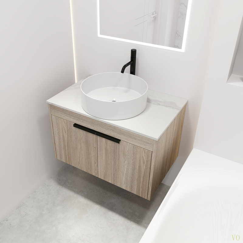 Ensemble de meuble-lavabo flottant 30 po avec lavabo en céramique 30 po Modern Design, 30"