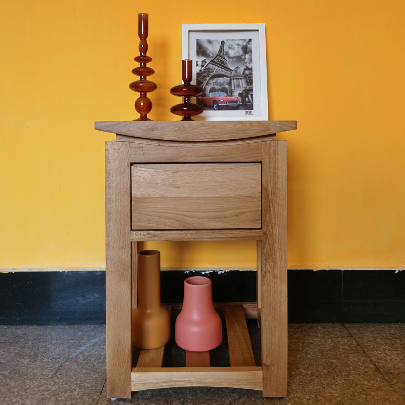 Mikes 36cm W Solid Wood Bedside Table