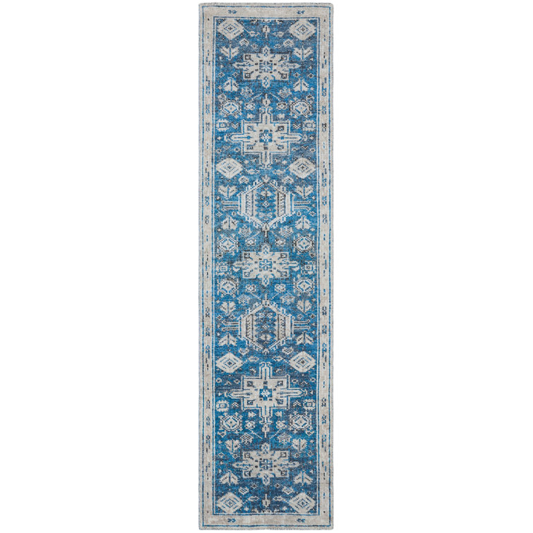 Maragni Hand Knotted Wool Oriental Area Rug in Blue