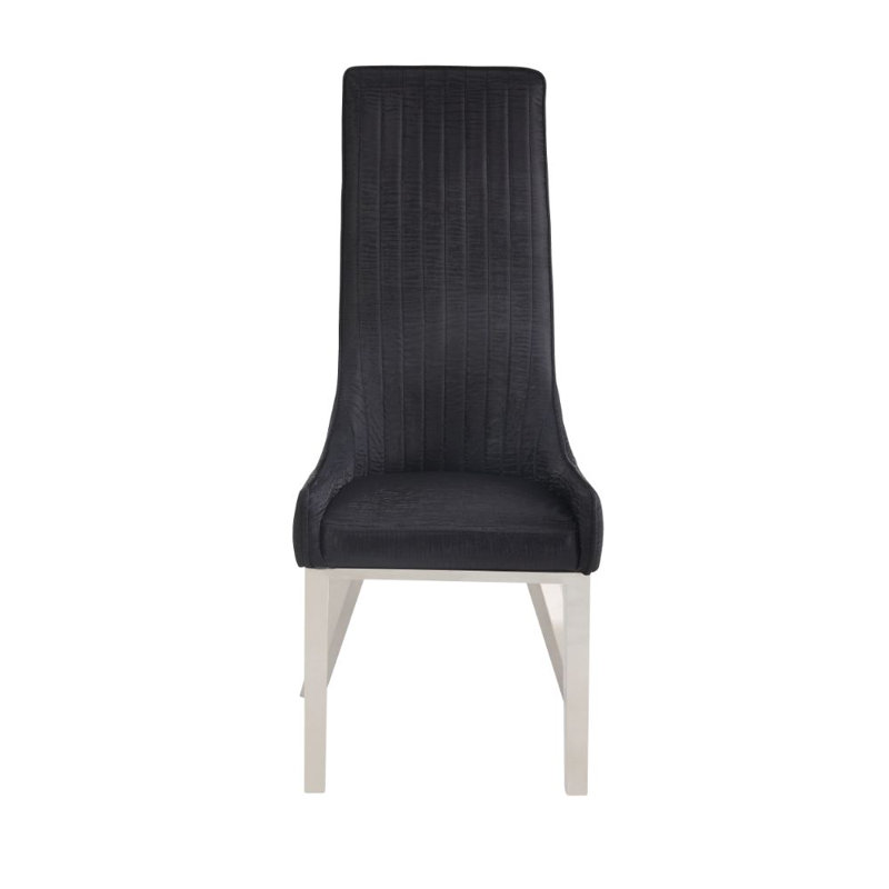 Chaise d'appoint rembourrée Wicher, Noir