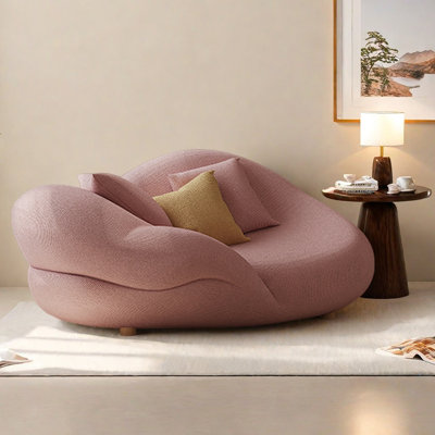 Chaise longue en bois massif et lin de luxe