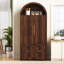 Armoire de rangement Mid-Century arquée avec conception cannelée et organisation cachée-133231421