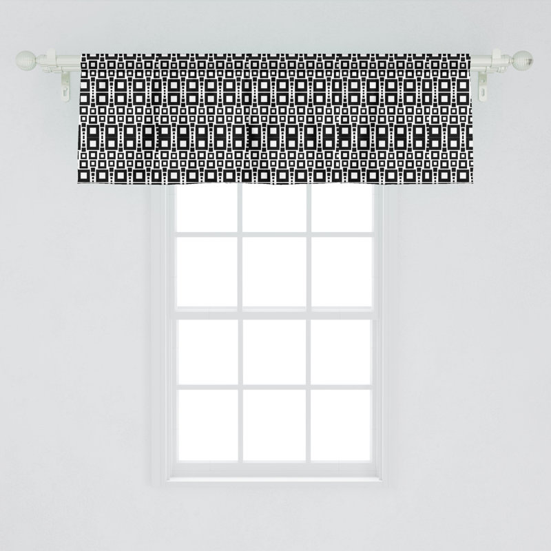 Ensemble de 2 cantonnières à motif abstrait Ambesonne - noir et blanc