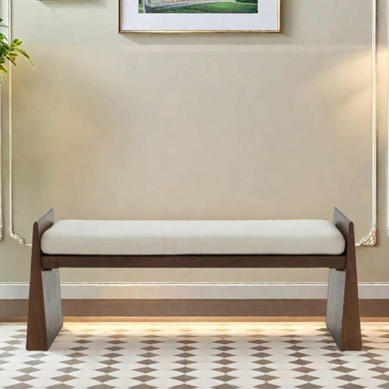 Tabouret de repos en bois massif, H 21,65 po x l 59,06 po x P 19,69 po