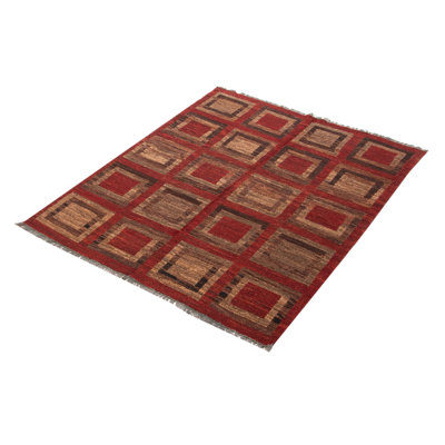 Natural Red Tapestry Kilim 5'3" x 6'6"