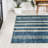 Ventress Geometric Striped Machine-Washable Blue/Cream Rug-1568966237