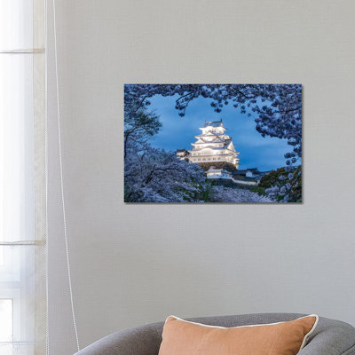 Himeji Castle at Night 1 Piece Wrapped Canvas Wall Art