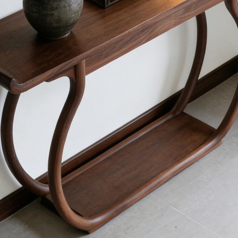 Console brune de style chinois moderne, H 35,4 po x l 59 po x P 15 po