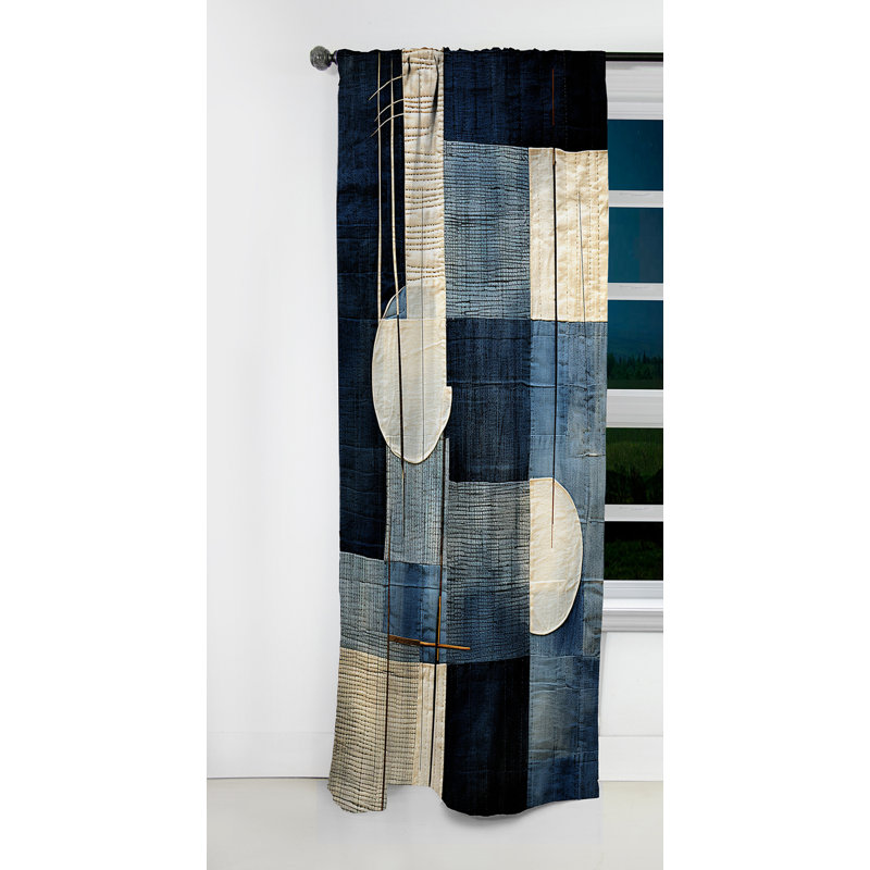 Neida - Rideau Collages - Rideau occultant abstrait - 1 panneau, L 52 po x L 84 po