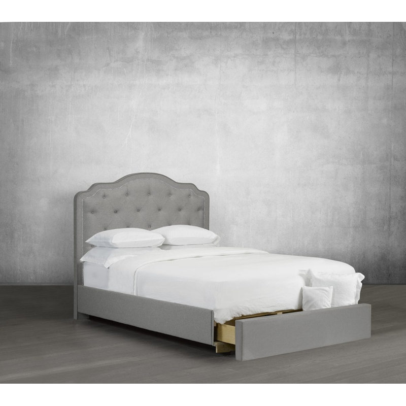 Lit plateforme tapissier Stoltzfus, Double, Cuir - Espresso