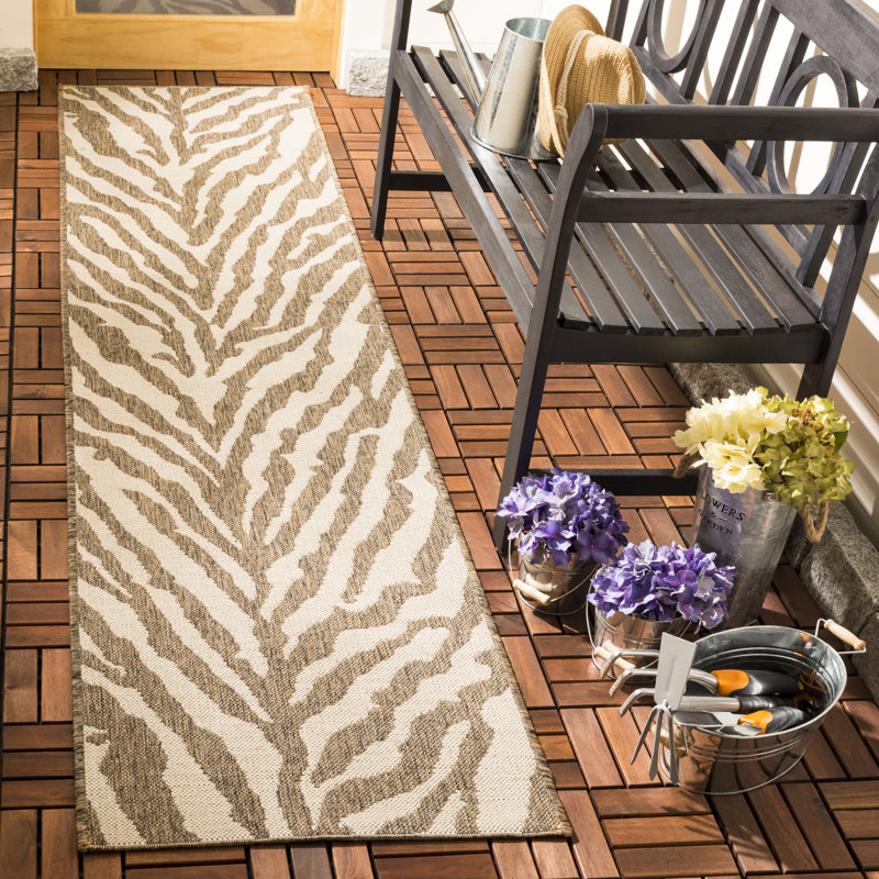 Kirkman Animal Print Hand Woven Indoor / Outdoor Area Rug, Runner 61 x 244 cm