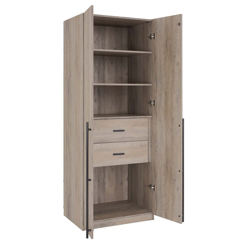 Armoire-penderie 32 "en gris rustique Lee, Gris