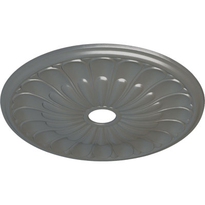 Endurathane Elsinore Ceiling Medallion, 26 3/4"OD x 3 5/8"ID x 1 3/8"P (Fits Canopies up to 3 5/8"), Hand-Painted Silver Finish