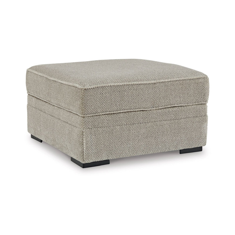 Repose-pieds décoratif Alno, carré en polyester beige 38 po, rangement caché