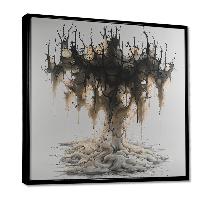 «Ethereal Tree Awakening Art», impression murale abstraite, Toile avec cadre flottant noir, H 16 po x l 16 po x P 1 po