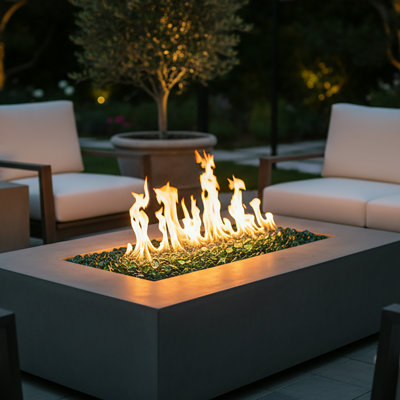 Diamond Shape Professional Grade Reflective Fire Pit Glass