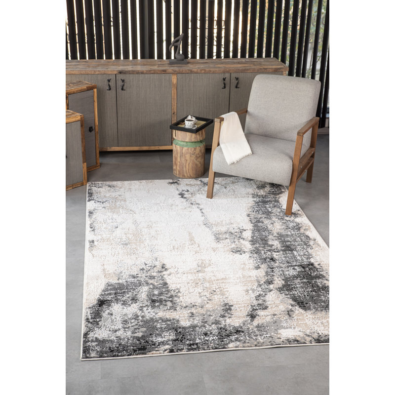 Tapis abstrait transitionnel de la collection Odena, Rectangle 7 pi 10 po x 10 pi