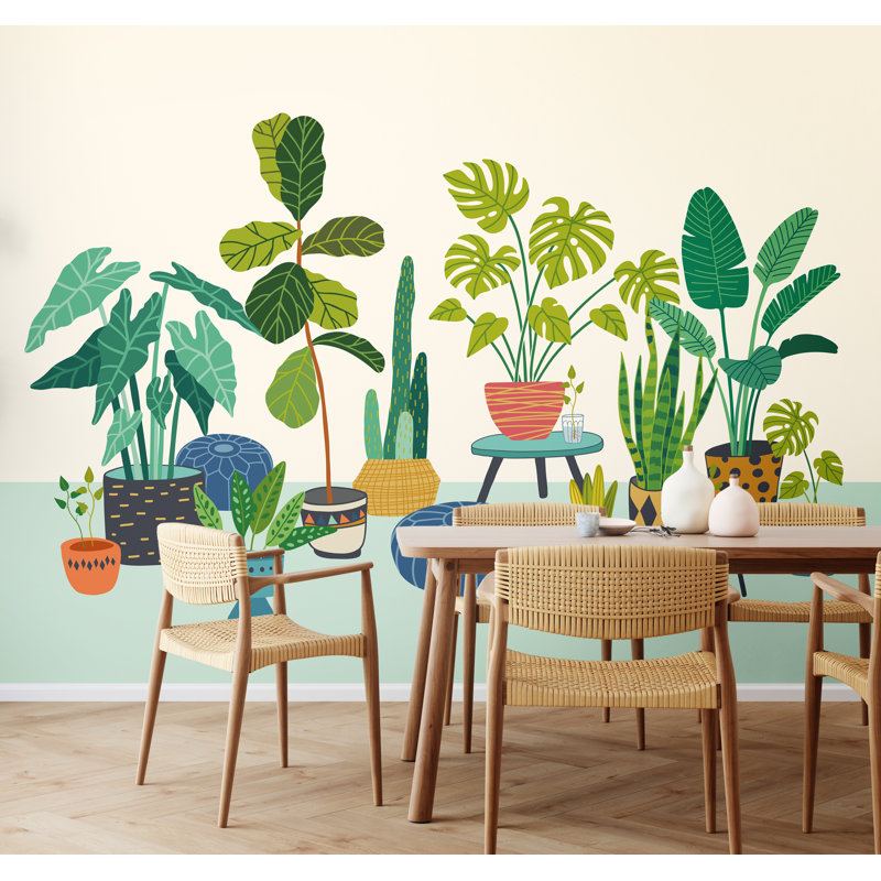 Williar Matte Wall Mural, 240cm L x 300cm W, Teal/Blue