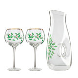 Holiday 3-Piece Decanter & Wine Glasses Set
