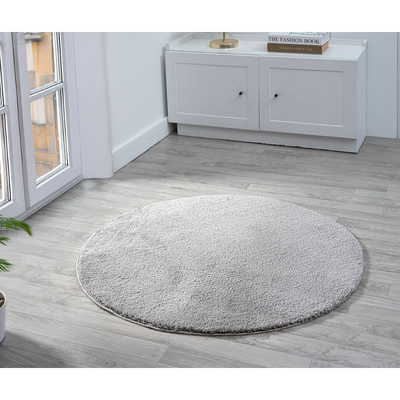 Taeler Washable Modern Living Room Rug Polyester Plain Indoor Area Rug with Low Pile - Anti-Slip Felt Backing SuperSoft Carpet Bedroom-Hallway, Dark Grey